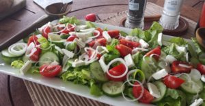 tomato, lettuce and cucumber salad