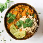 LENTILS WITH SWEET POTATOES AND SPINACH