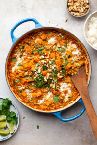 Red Curry Lentils with Sweet Potatoes and Spinach