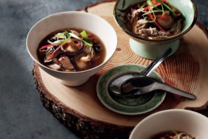 duck and shiitake-mushroom soup